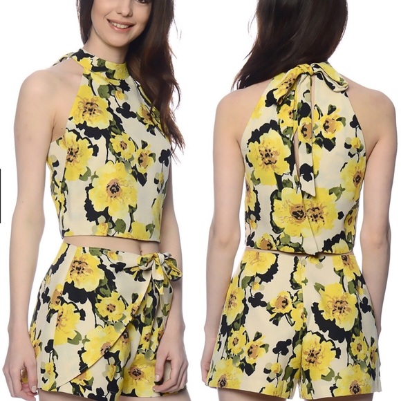JOA Two Piece Floral Set, High Neck - Picture 4 of 4